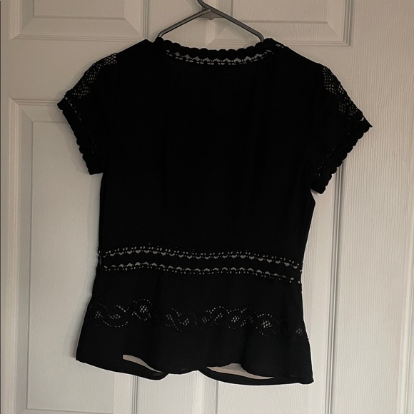 Ann Taylor Black Lace Detail Blouse - Picture 2 of 5
